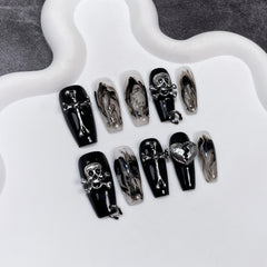 'DARK FLAME' press on nails