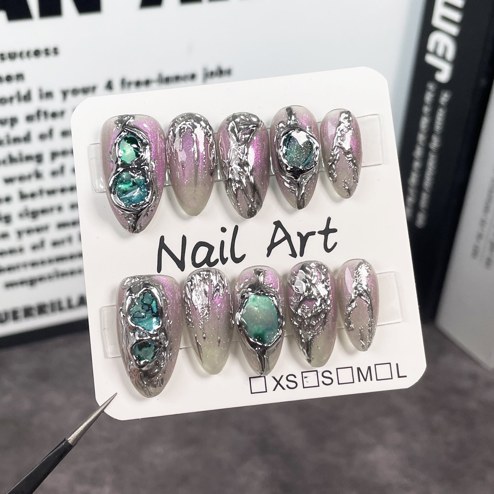 'MYSTERIOUS REALM' press on nails